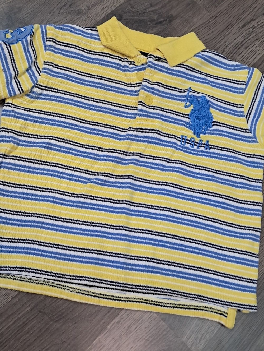 US Polo Assn Toddler Boys Casual Polo Shirt Size 3T Yellow & Blue